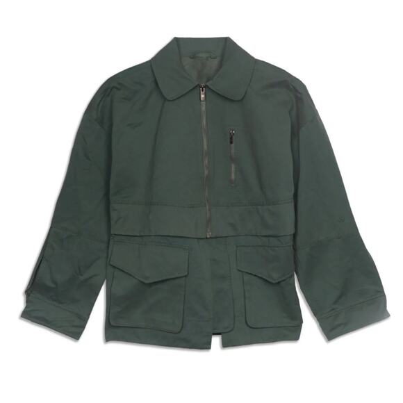 Lululemon Glyde 2-in-1 Adaptable Jacket Women’s XL Dark Forest Green Pockets NEW - Picture 1 of 9
